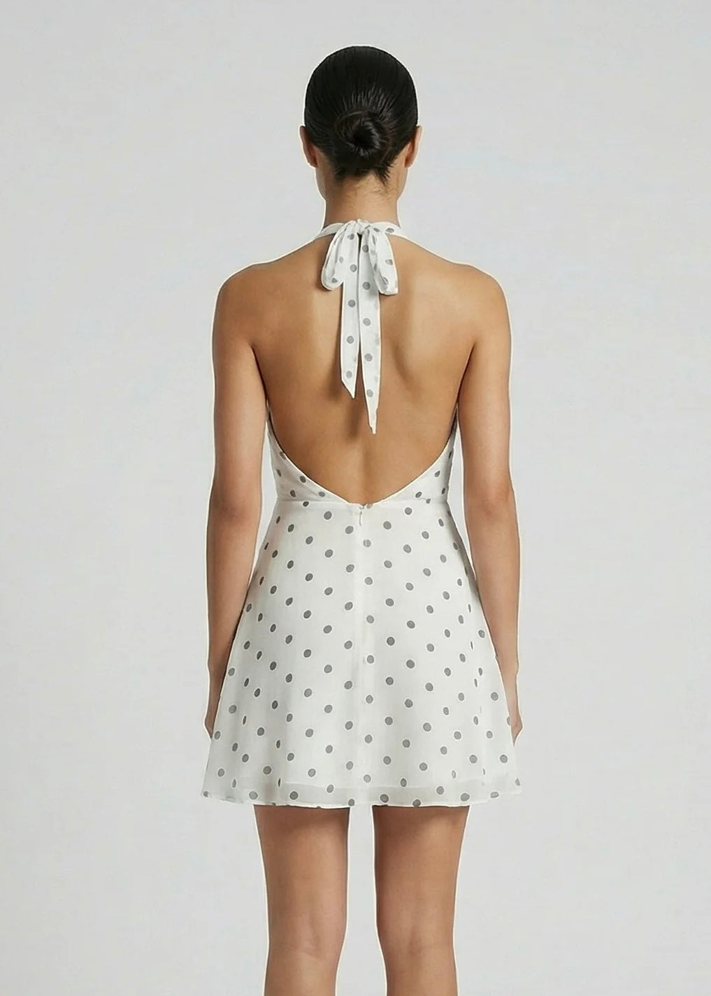 Milla Mini Dress, White Polka
