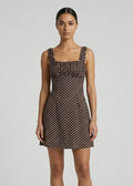 Yolanda Mini Dress, Choc Polka