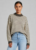 Rundle Stripe Knit, Choc/Beige