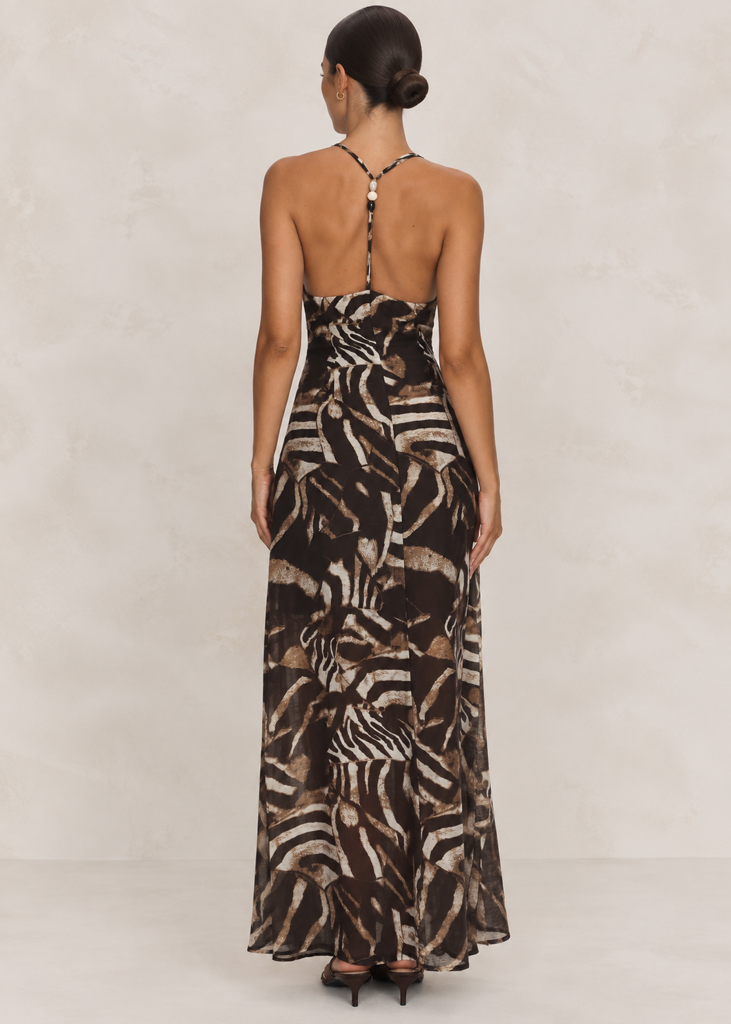 Zanzebar Maxi Dress, Choc/Multi