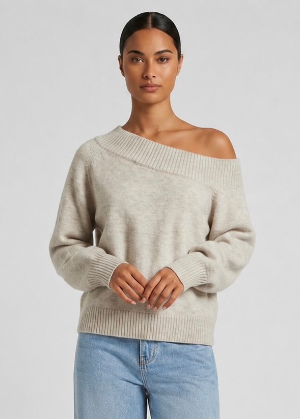 Ollie Off The Shoulder Knit, Oatmeal