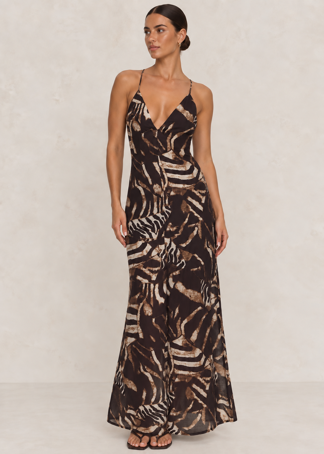 Zanzebar Maxi Dress, Choc/Multi