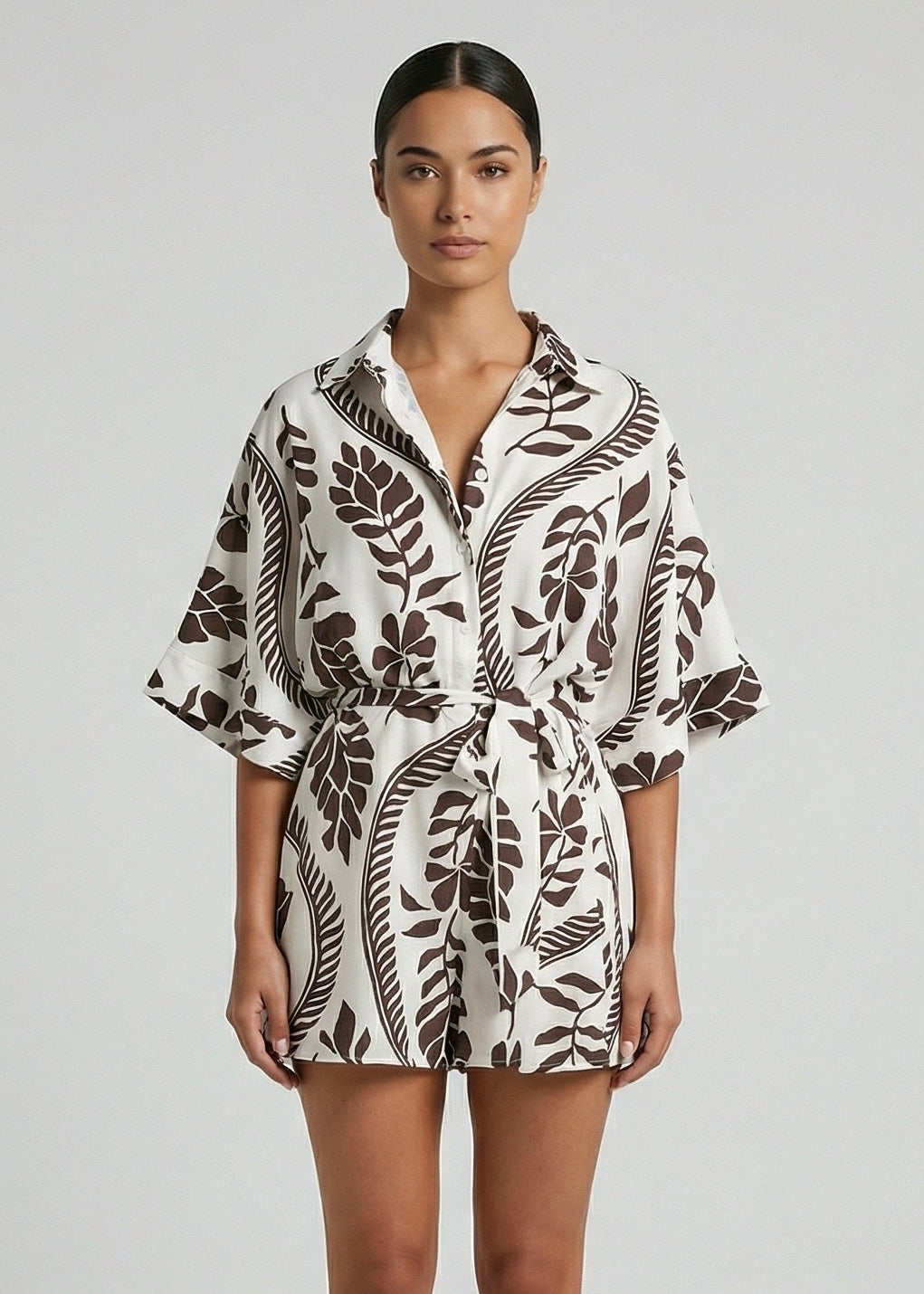 Luxor Playsuit, Wht/Choc