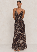 Zanzebar Maxi Dress, Choc/Multi