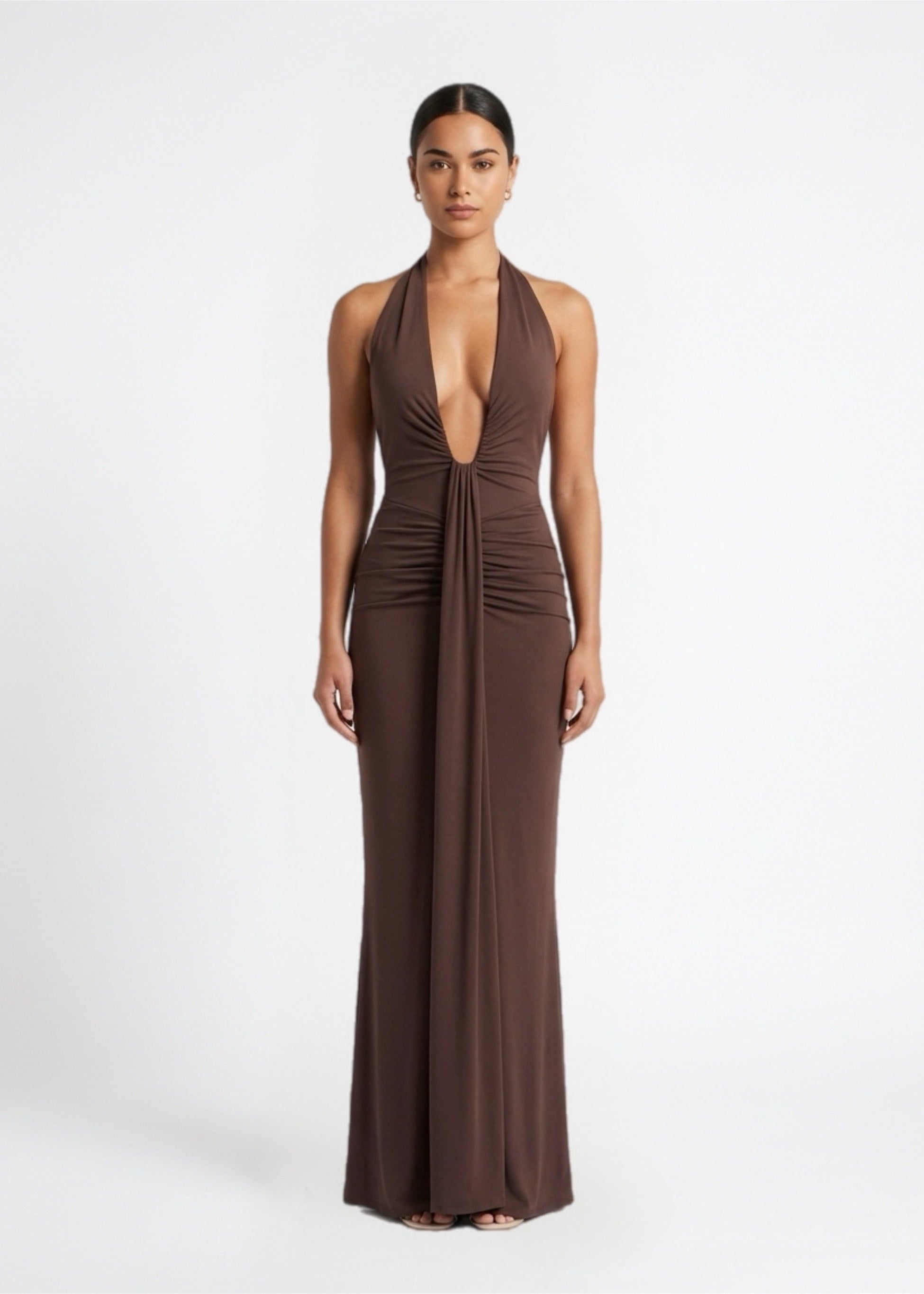 Liberty Maxi Dress, Choc