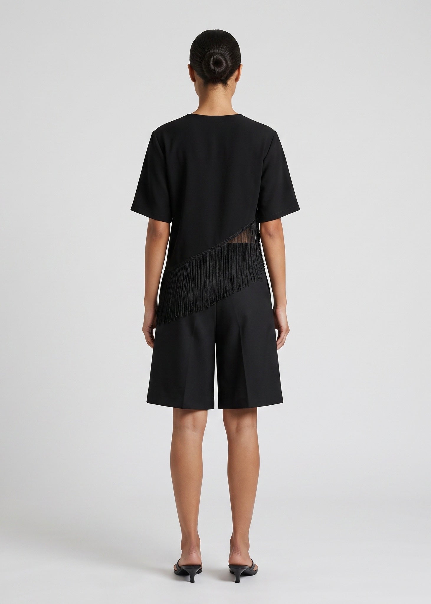 Jolene Fringe Tee, Black