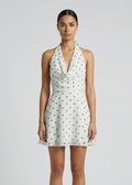 Milla Mini Dress, White Polka