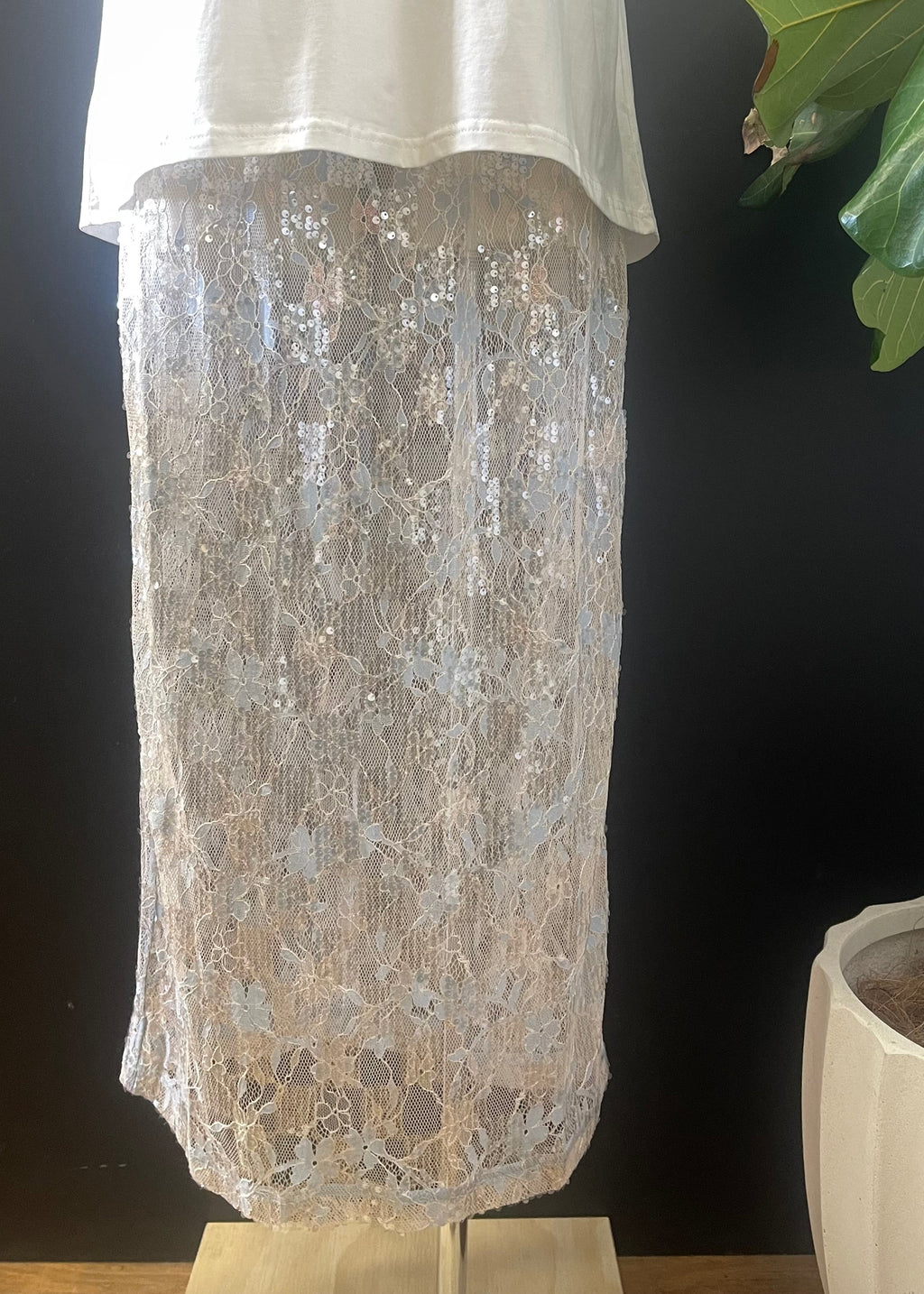 Sudo Sequin Skirt, Silver