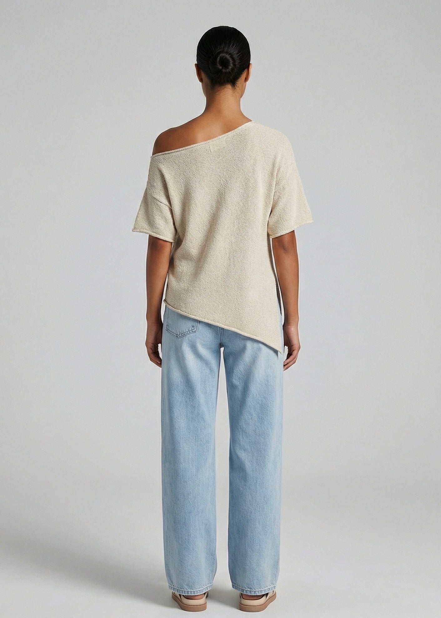 Lisbon Asym Knit Tee, Oat
