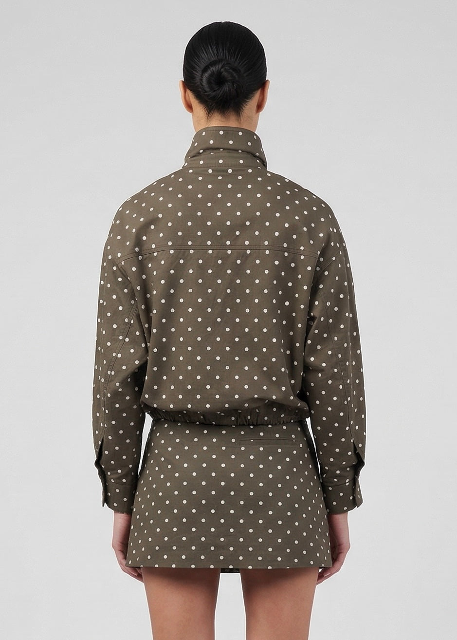 Emmie Bomber Jacket, Choc/Polka