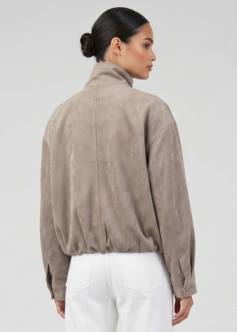 Everett Bomber, Oyster/Faux Suede