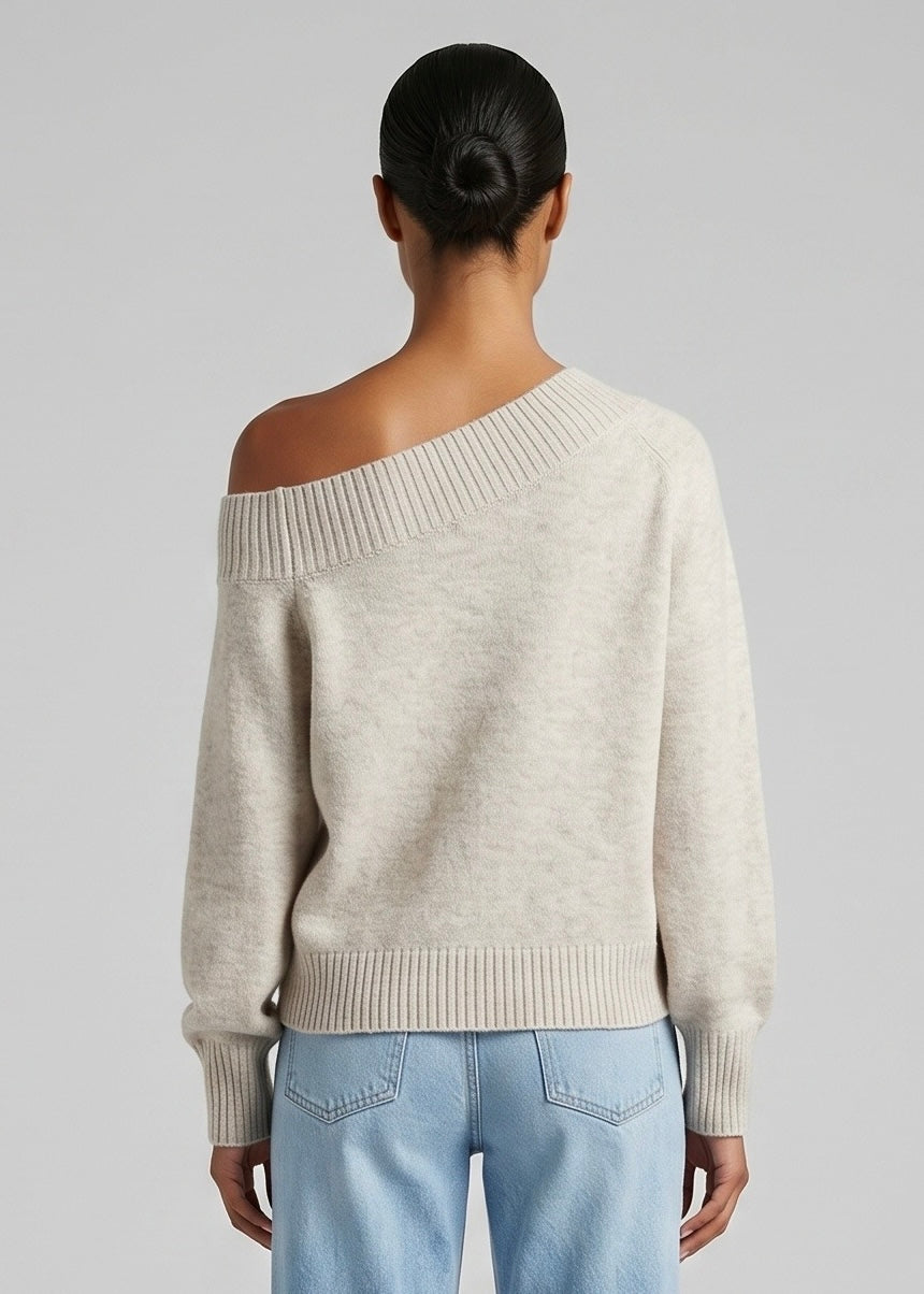 Ollie Off The Shoulder Knit, Oatmeal