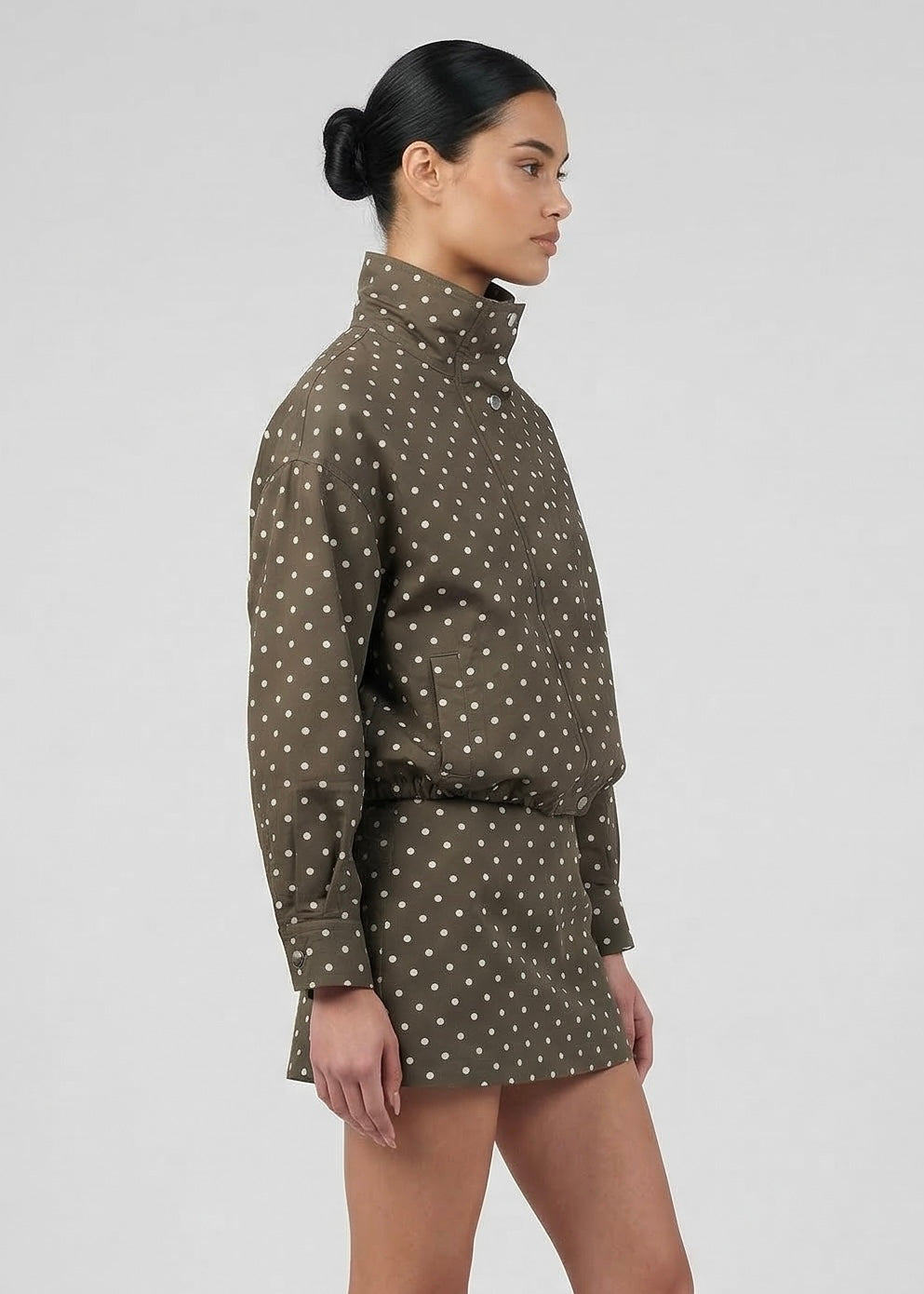 Emmie Bomber Jacket, Choc/Polka