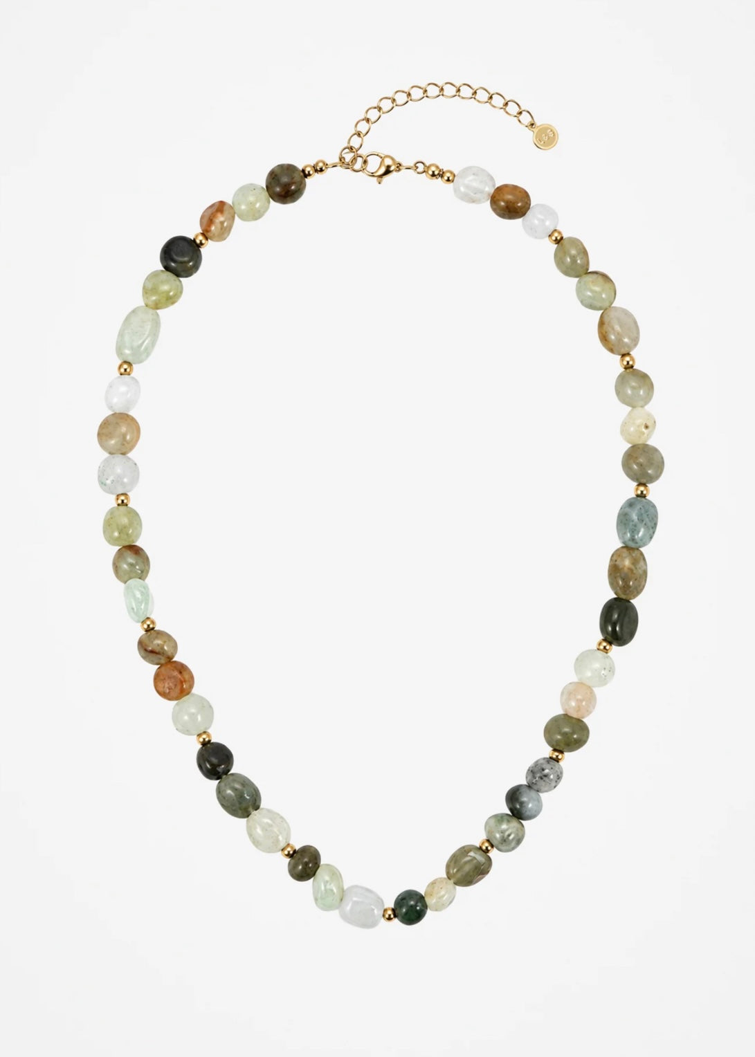 Miri Beaded Necklace, Green / Mixed Stone