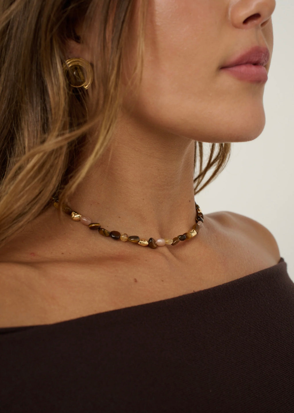 Miri Beaded Necklace, Mixed Stone