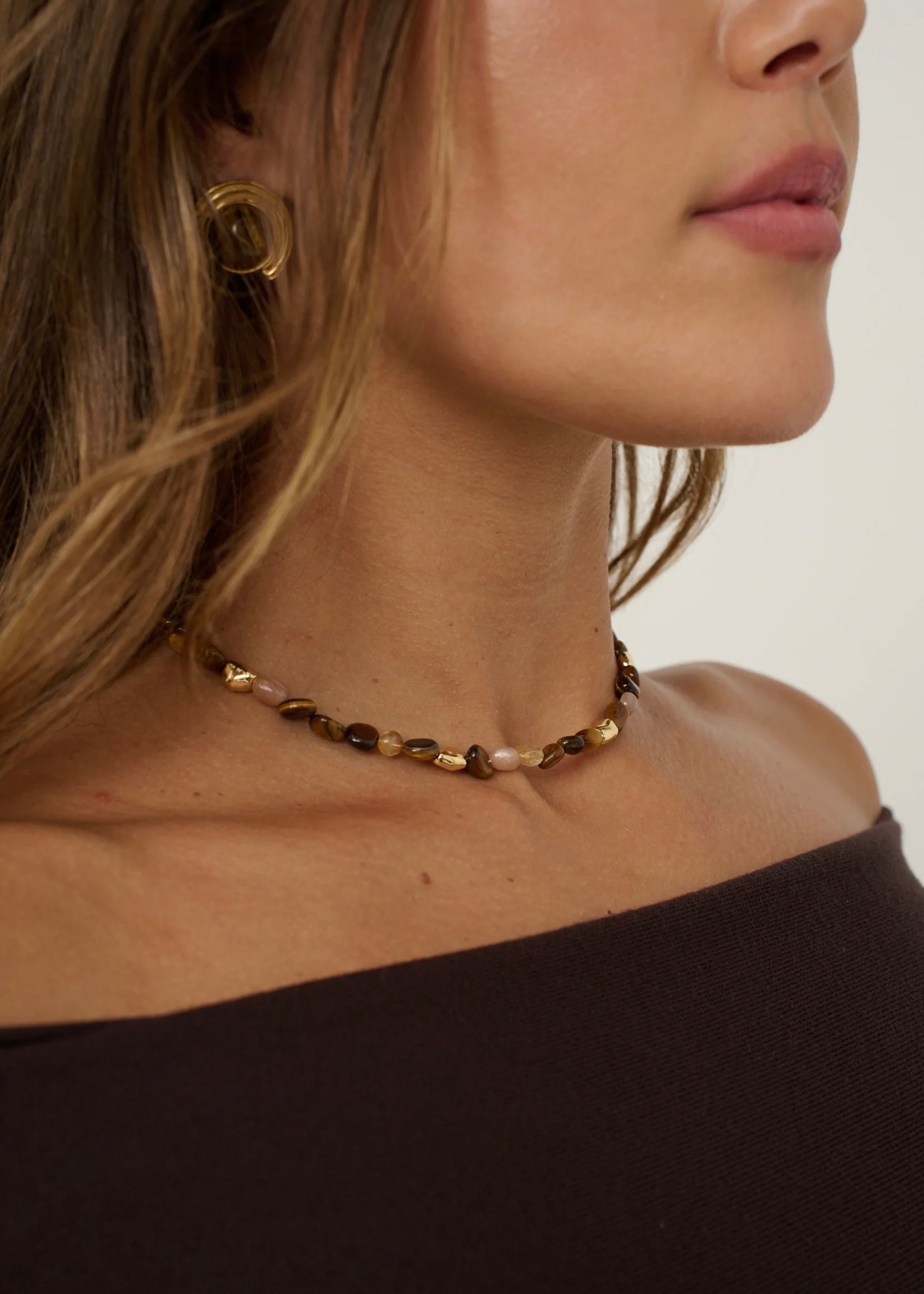 Miri Beaded Necklace, Mixed Stone