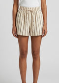 Yarra Mini Short, Cream/Choc Stripe