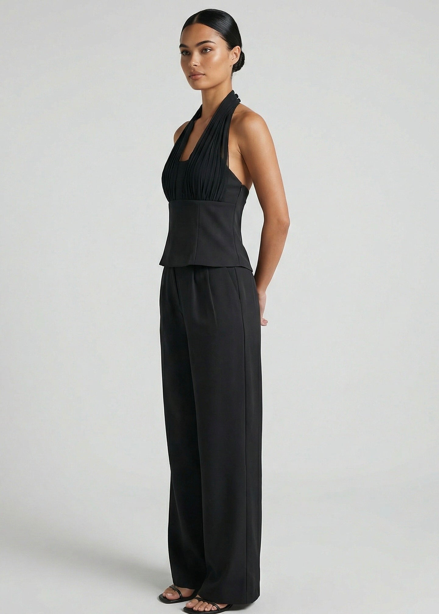 Sutton Halter Top, Blk