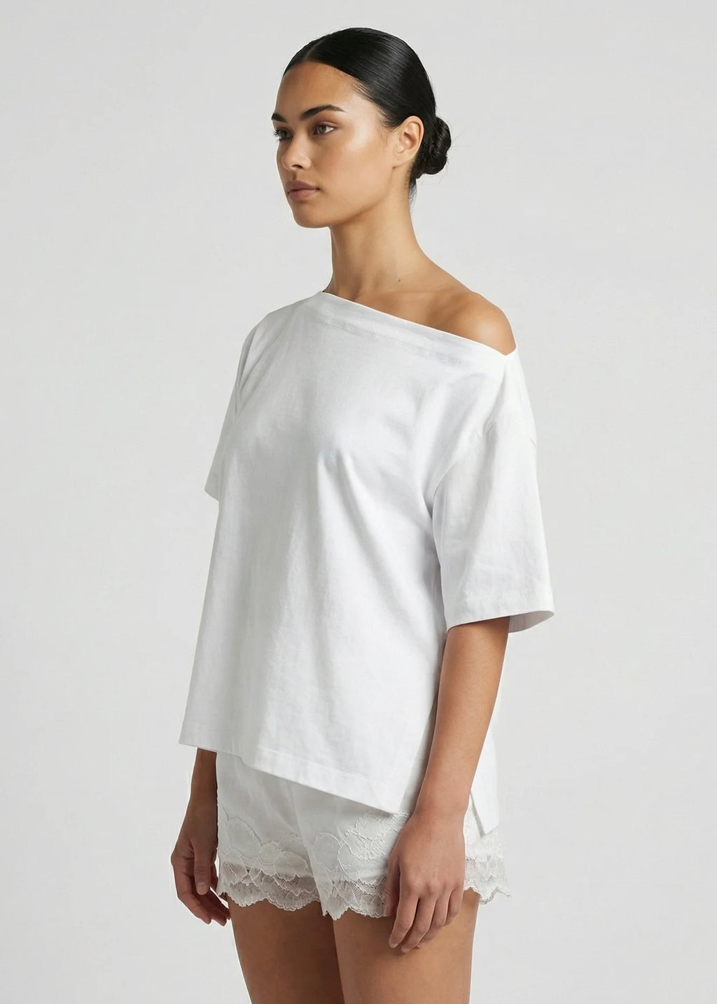 Tate Asym Tee, White