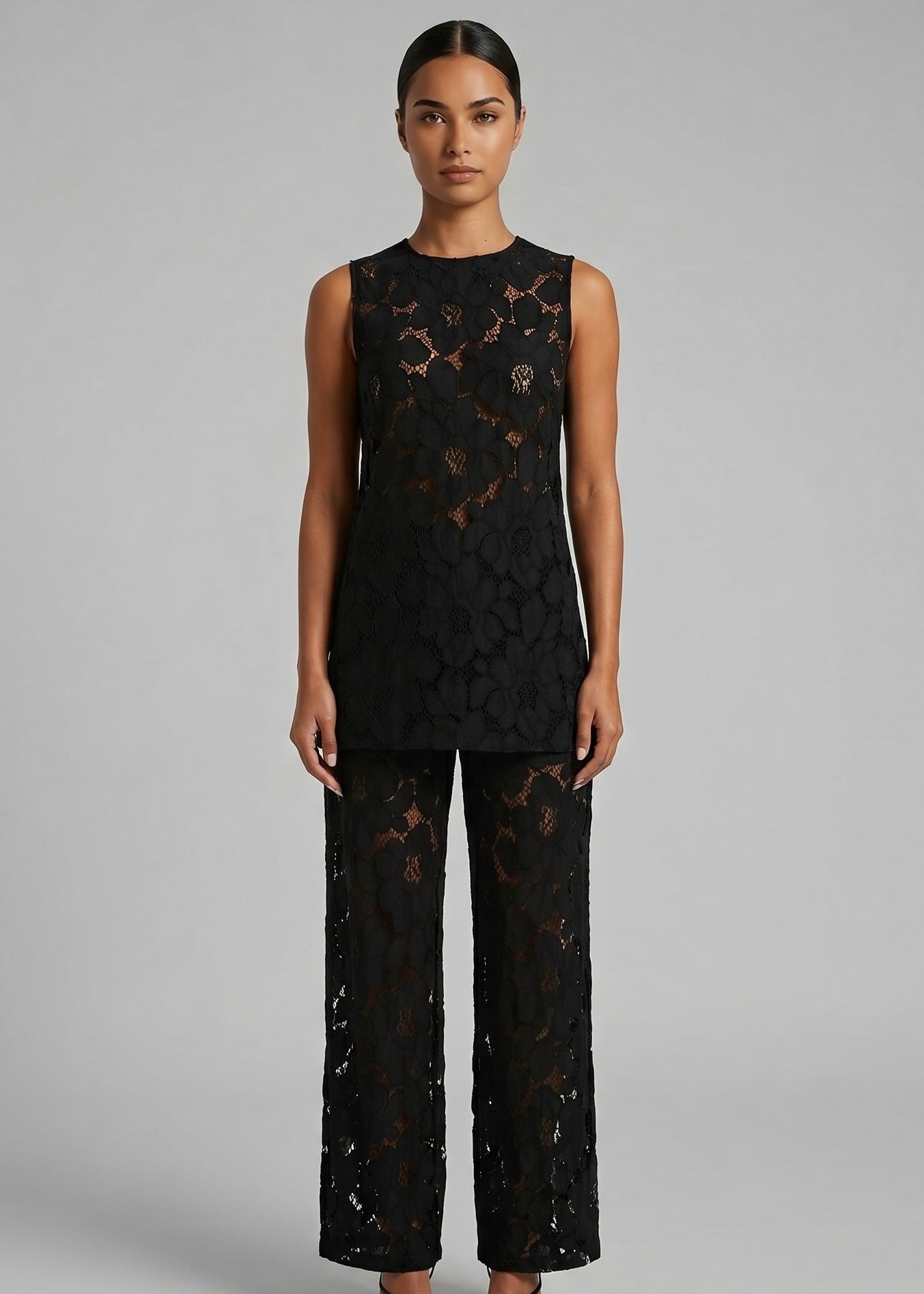 Sersie Lace Top, Black