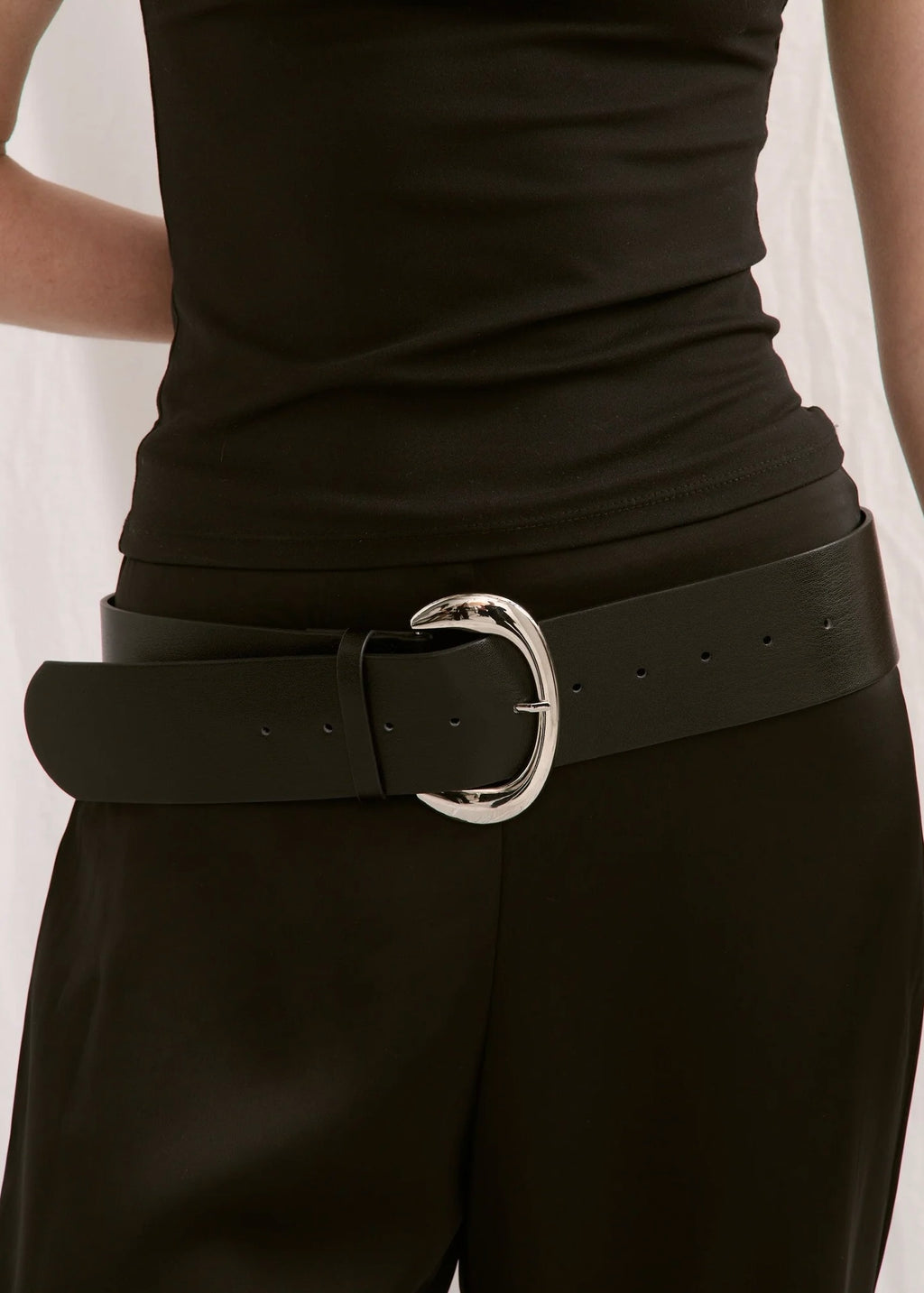 Leni Wide Belt, Black/Silver