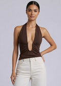 Nula Halter Top, Choc