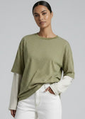 Valley LS Top, Green/Stripe