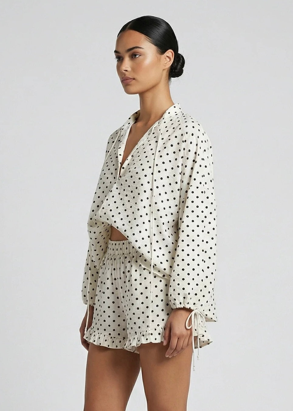 Peyton Polka Short Set, Off White