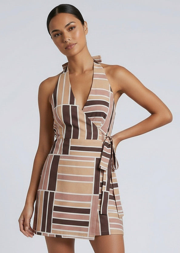 Maize Mini Dress, Mocha/Multi