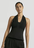 Sutton Halter Top, Blk