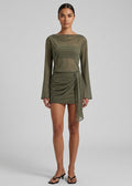 Viore Mesh Mini Dress, Olive
