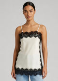 Blanc Lace Top, Cream/Black