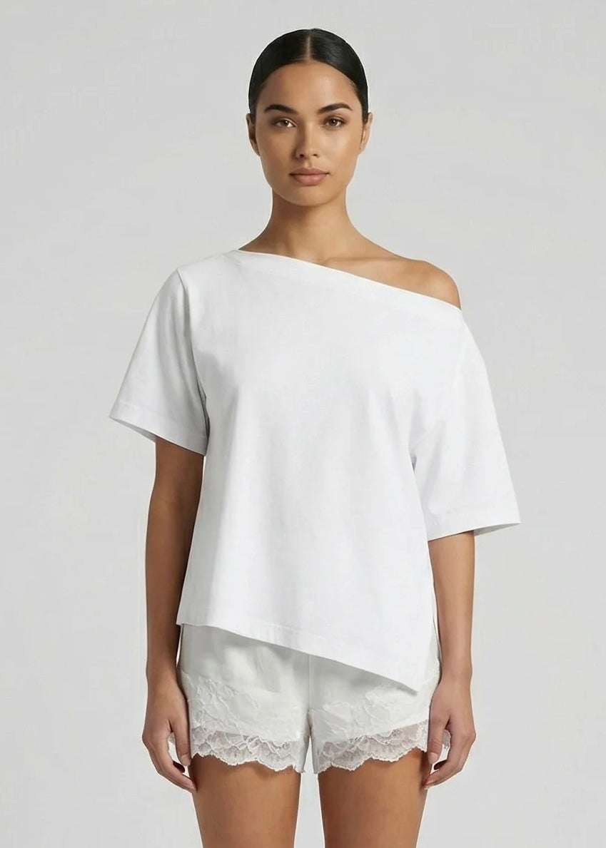 Tate Asym Tee, White