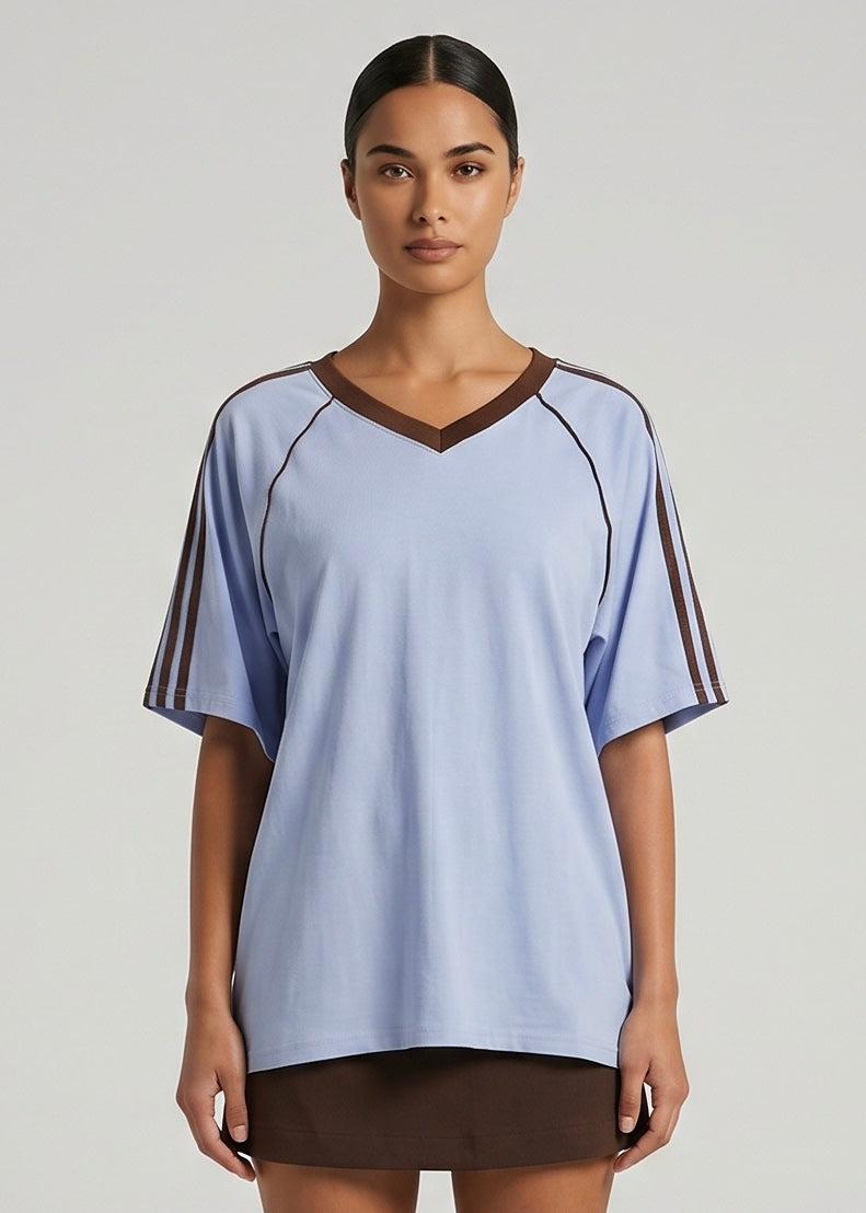 Duel Jersey Tee, Blue/Choc