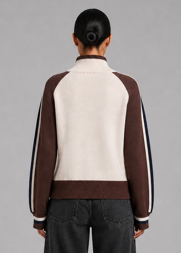 Dusty Knit Cardi, Choc/Navy