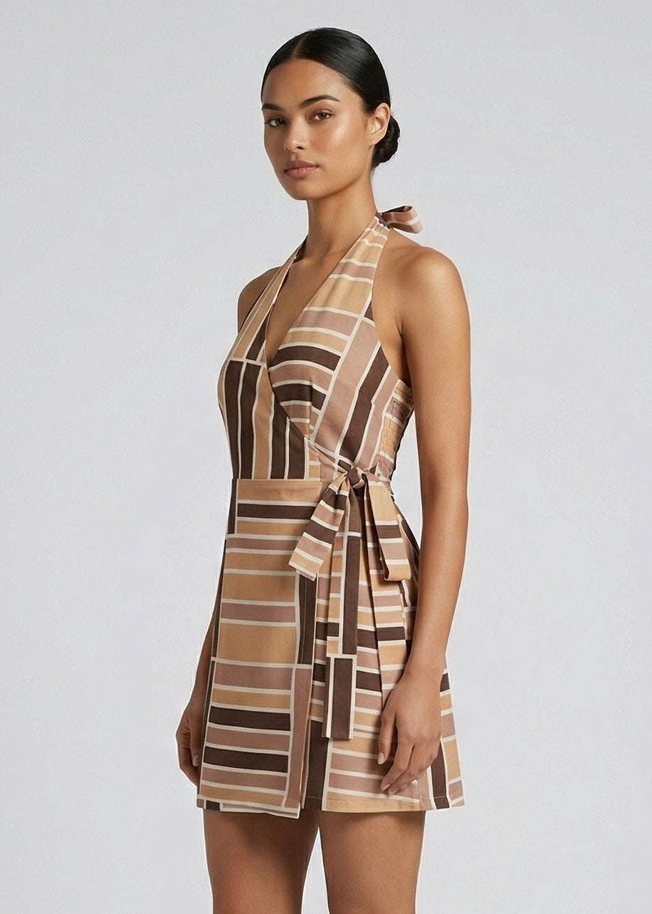 Maize Mini Dress, Mocha/Multi