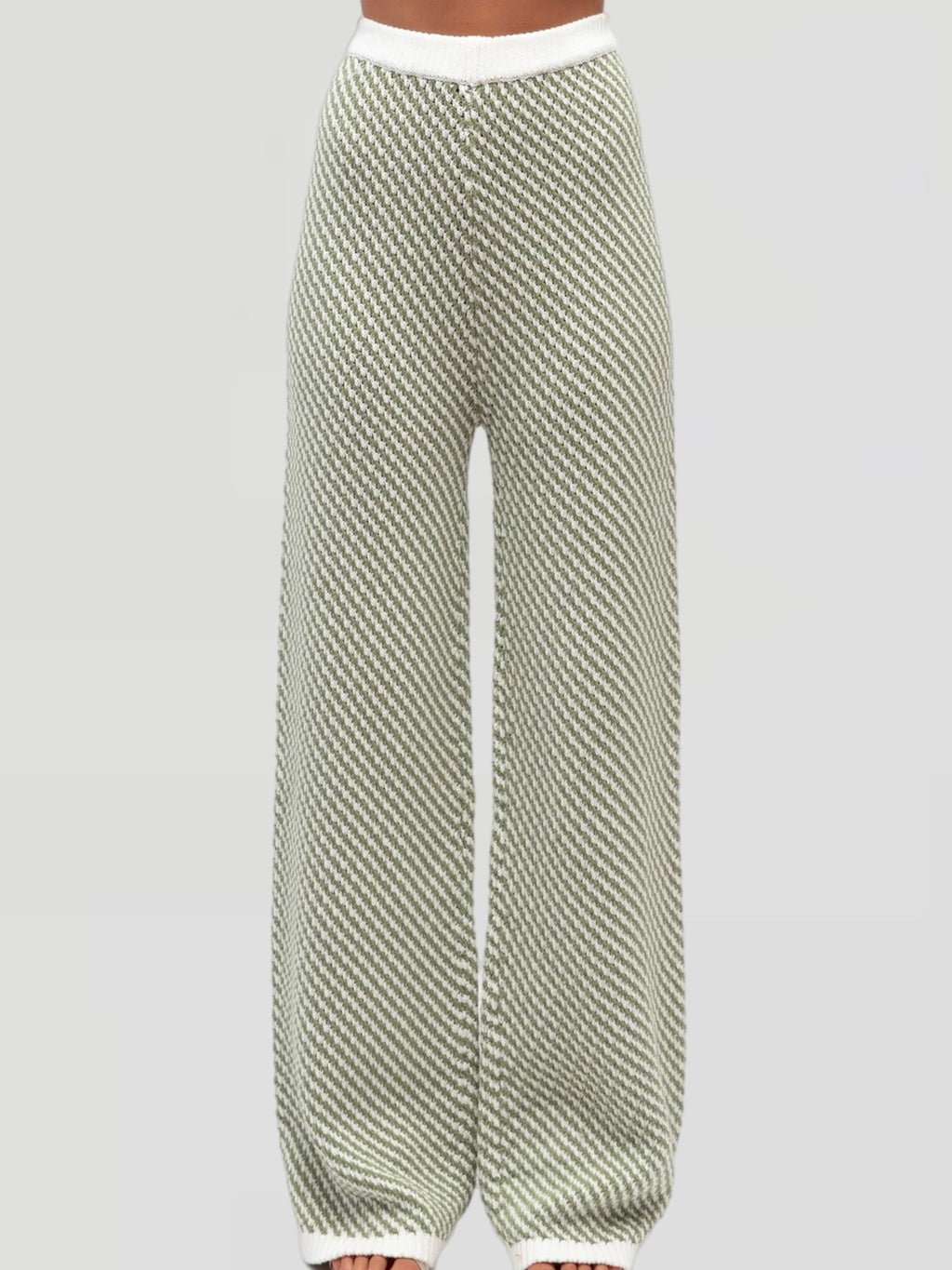 Durham Knit Pant, White/Green