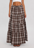 Whitney Maxi Skirt, Choc/Check
