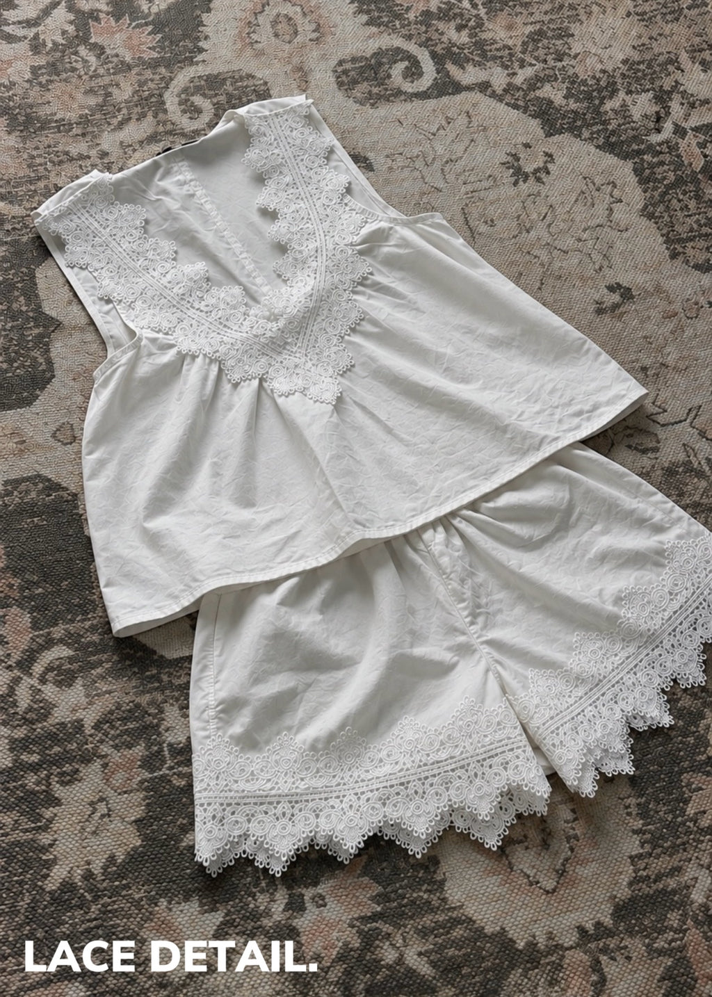 Monsoon Lace Mini Short, White