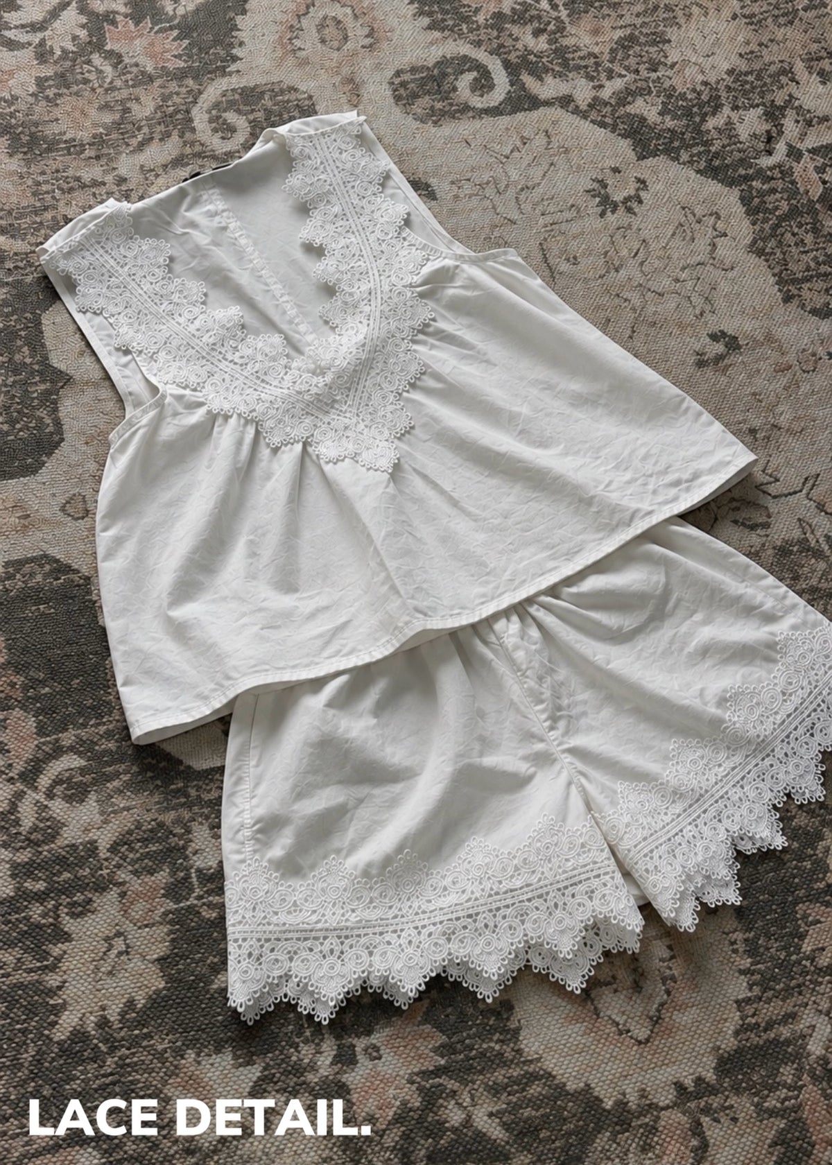 Monsoon Lace Mini Short, White
