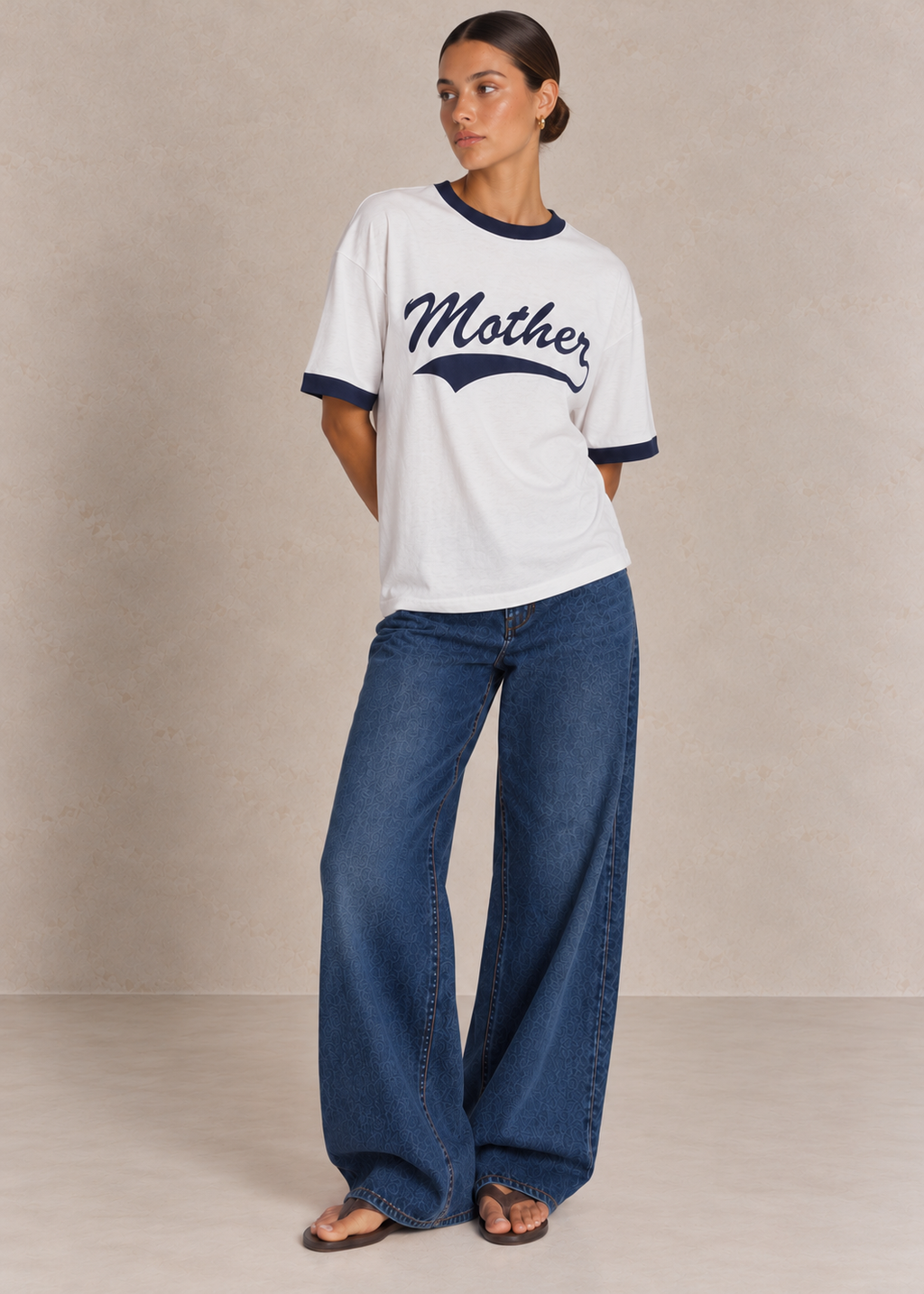 League Tee, White/Navy