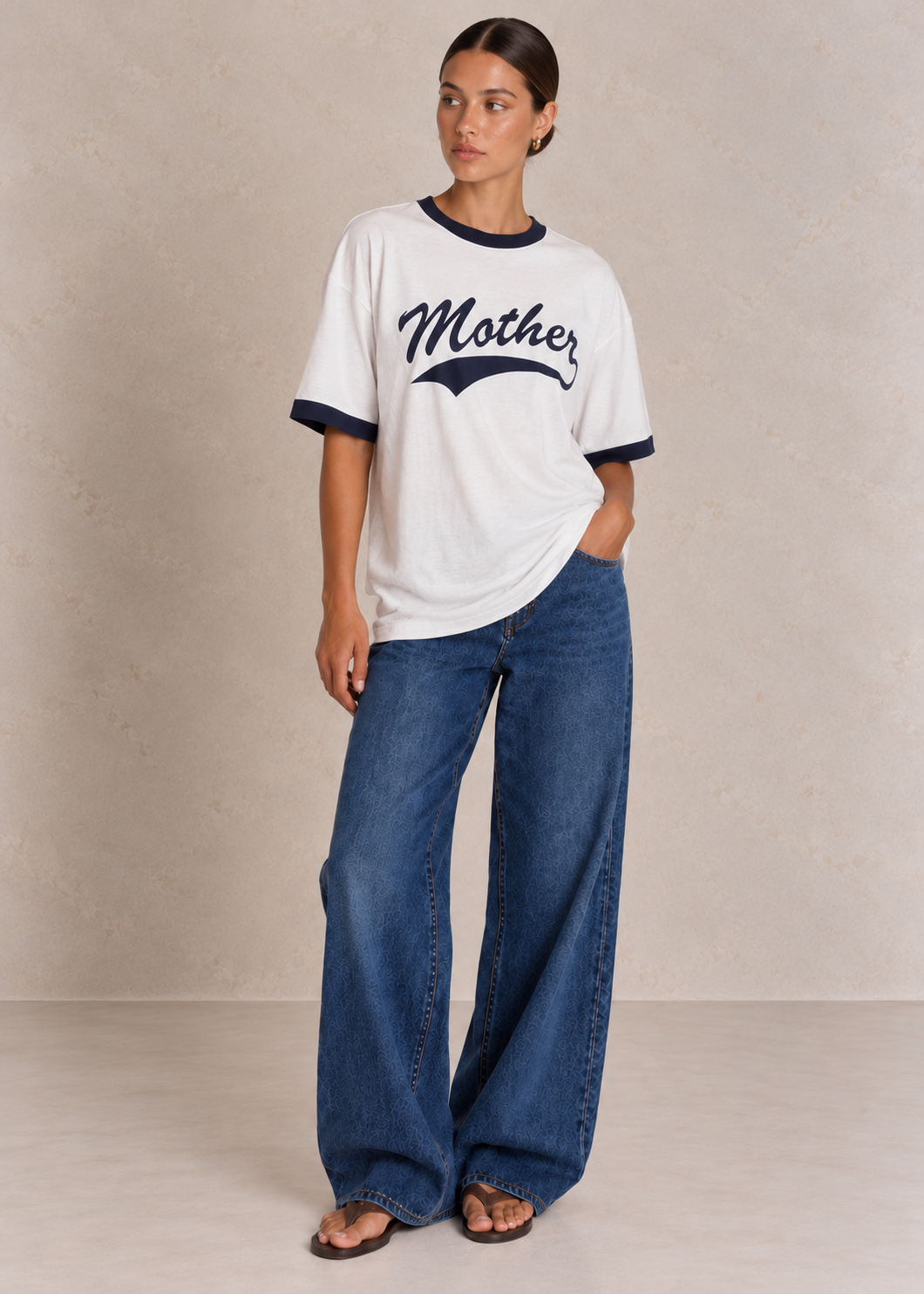 League Tee, White/Navy