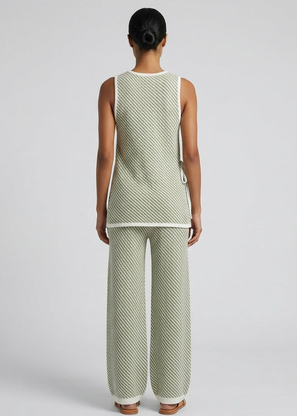 Durham Knit Pant, White/Green