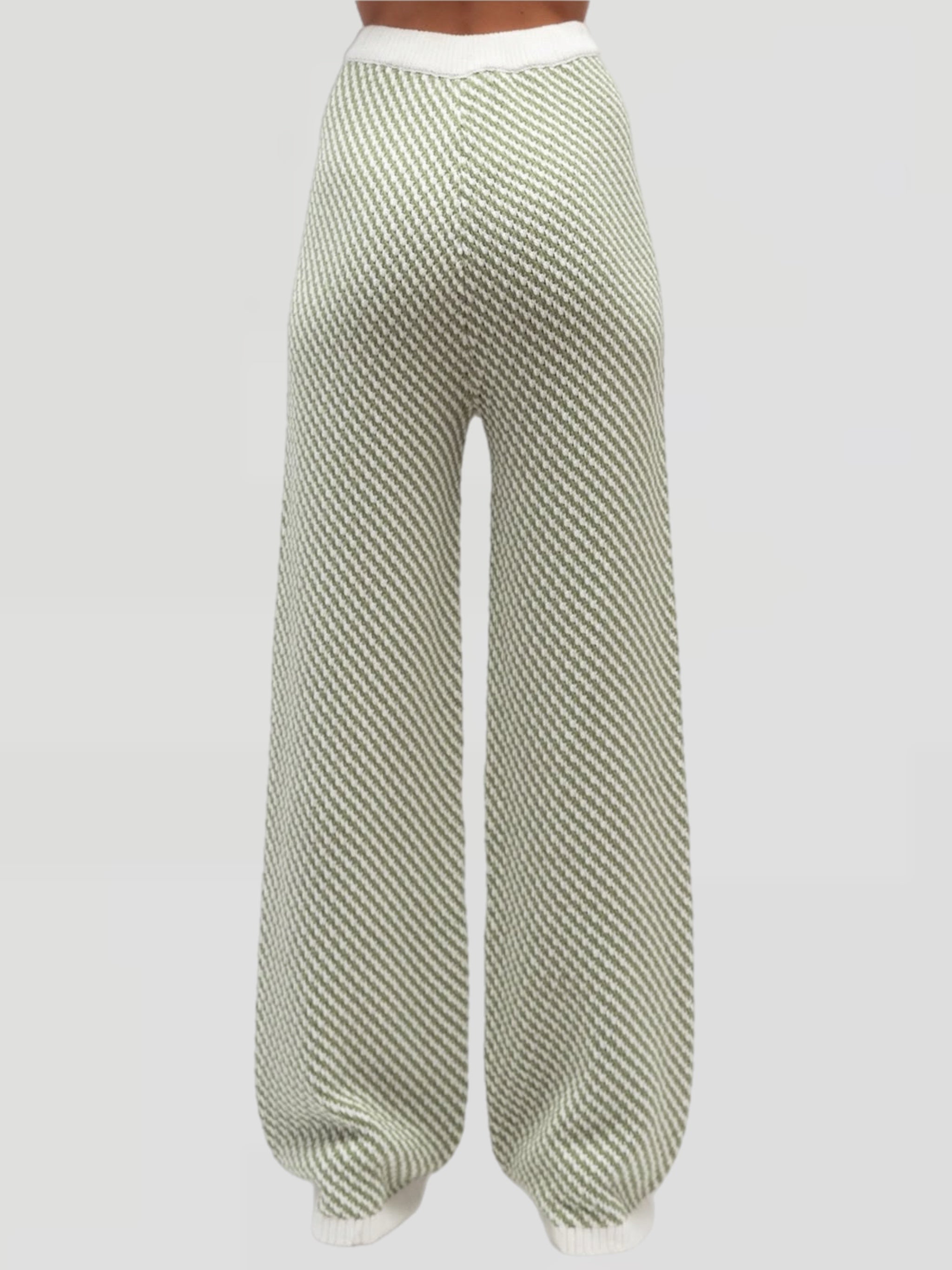 Durham Knit Pant, White/Green