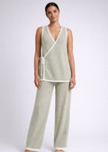 Durham Knit Pant, White/Green
