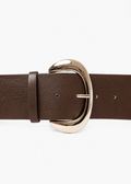 Leni Wide Belt, Choc/Gold