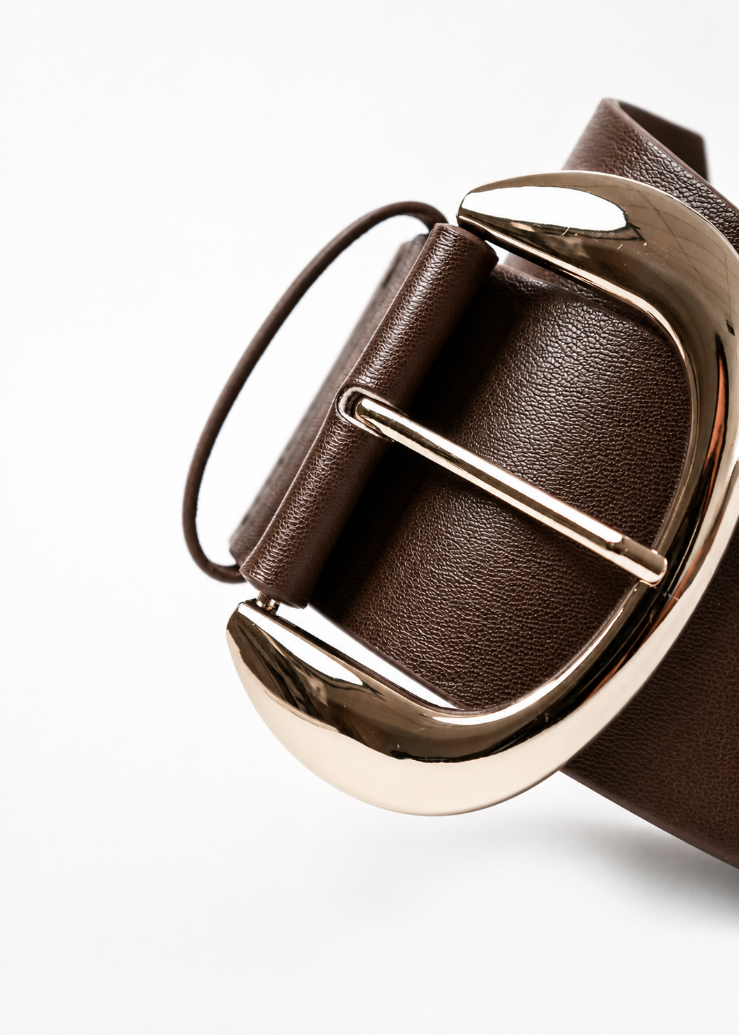 Leni Wide Belt, Choc/Gold