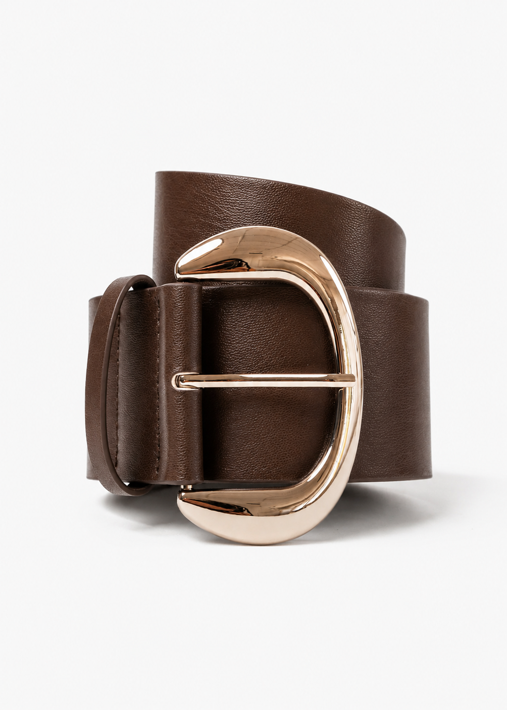 Leni Wide Belt, Choc/Gold