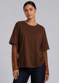 Sabre Lace Longsleeve Tee, Choc