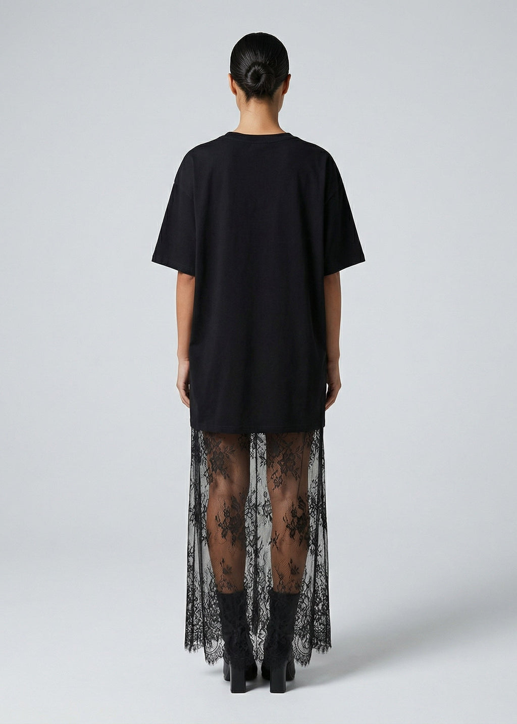 Nero Tee Shirt Maxi Dress, Black